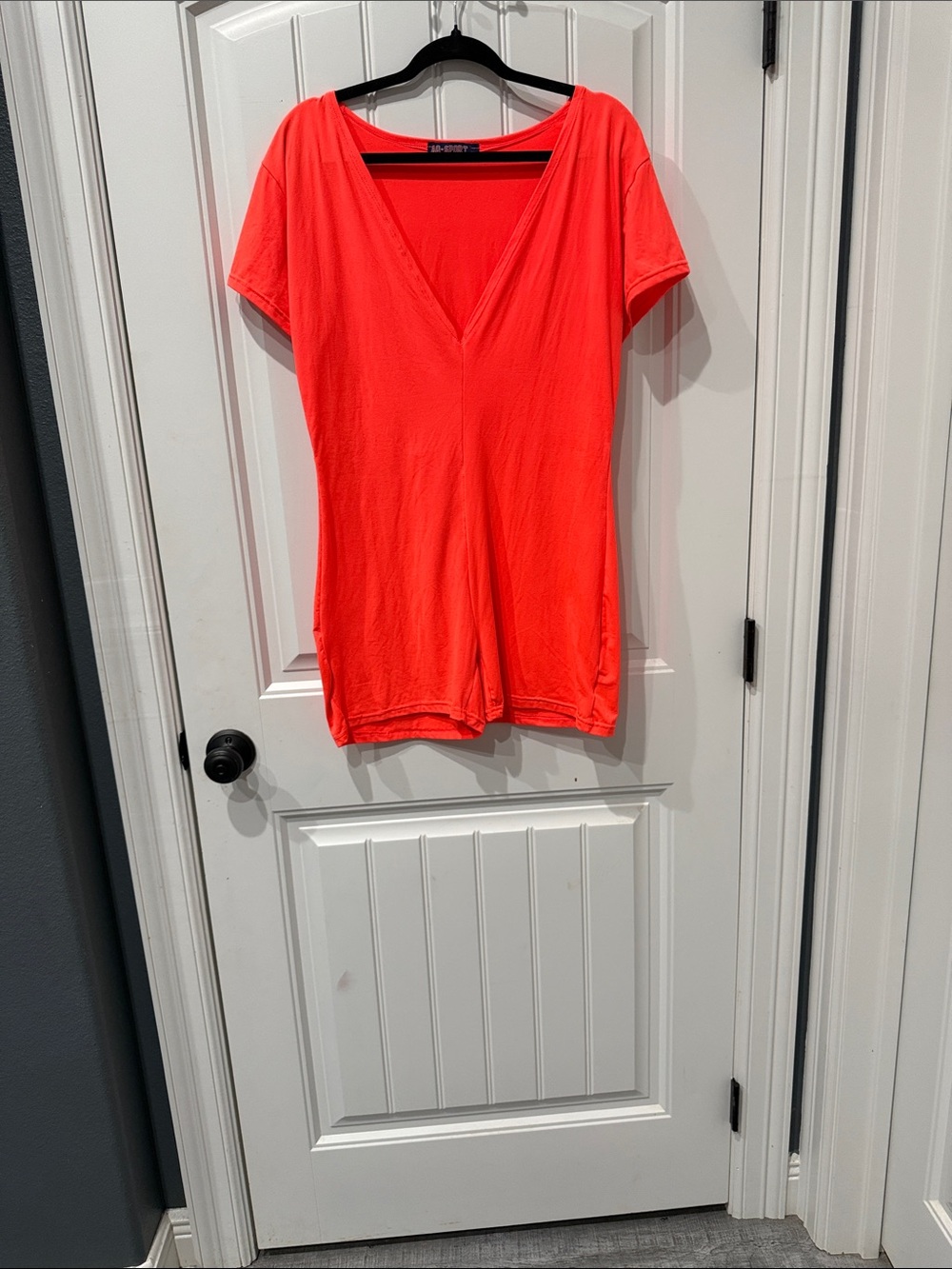 Bright Coral V-Neck Women’s Top